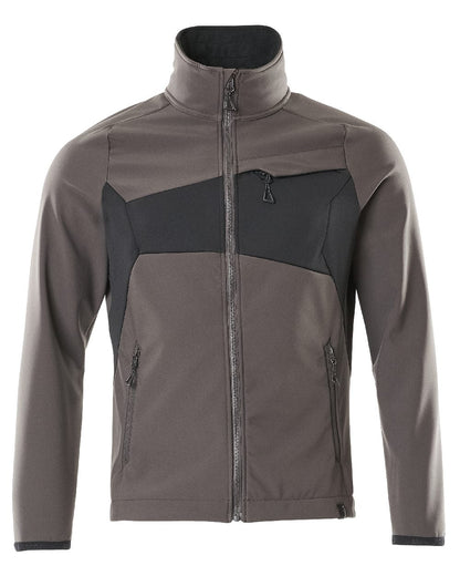 Dark Anthracite Black Coloured Mascot Workwear Mens Accelerate Breathable Softshell Jacket on white background 