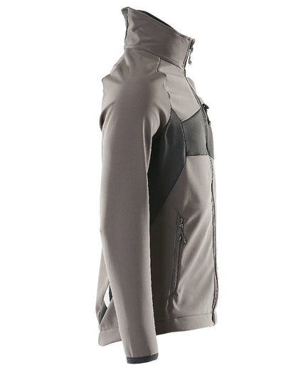 Dark Anthracite Black Coloured Mascot Workwear Mens Accelerate Breathable Softshell Jacket on white background 