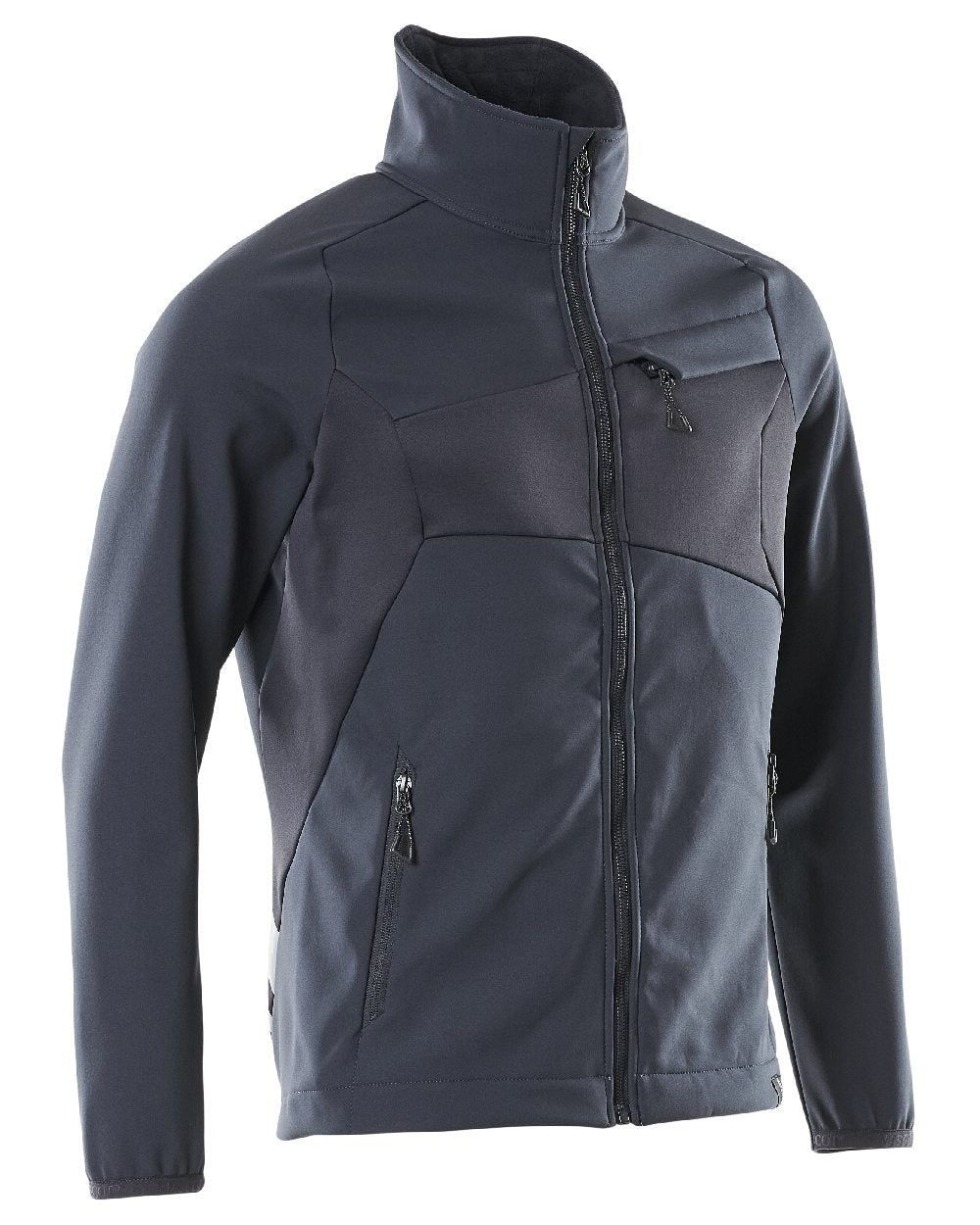 Dark Navy Coloured Mascot Workwear Mens Accelerate Breathable Softshell Jacket on white background 