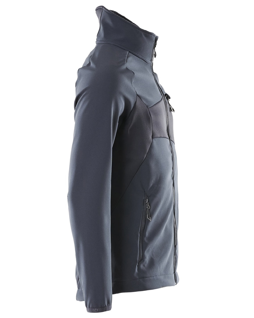 Dark Navy Coloured Mascot Workwear Mens Accelerate Breathable Softshell Jacket on white background 