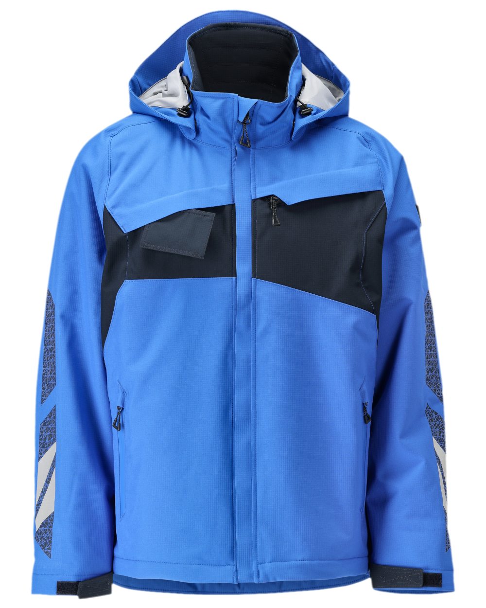 Azure Blue Dark Navy Coloured Mascot Workwear Mens Accelerate Breathable Winter Jacket on white background 