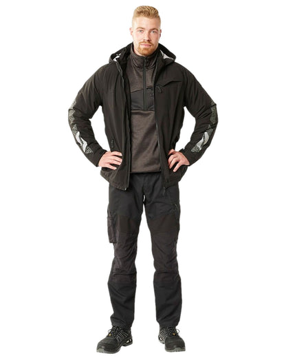 Black Coloured Mascot Workwear Mens Accelerate Breathable Winter Jacket on white background 