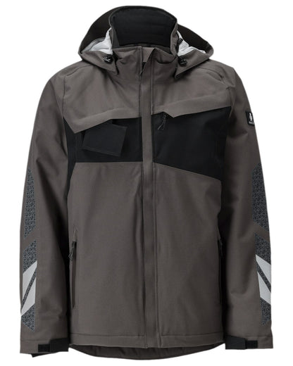 Dark Anthracite Black Coloured Mascot Workwear Mens Accelerate Breathable Winter Jacket on white background 
