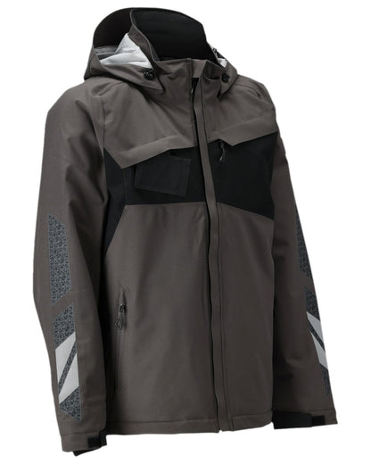 Dark Anthracite Black Coloured Mascot Workwear Mens Accelerate Breathable Winter Jacket on white background 