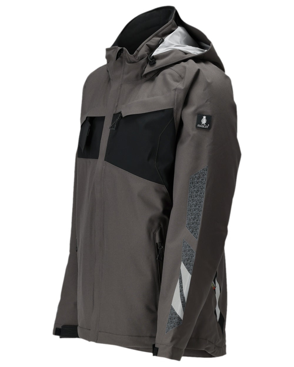 Dark Anthracite Black Coloured Mascot Workwear Mens Accelerate Breathable Winter Jacket on white background 