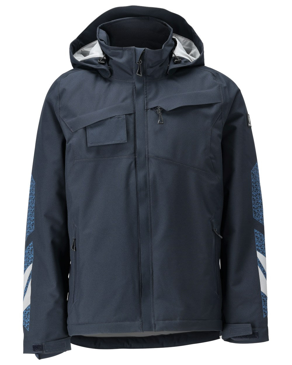 Dark Navy Coloured Mascot Workwear Mens Accelerate Breathable Winter Jacket on white background 