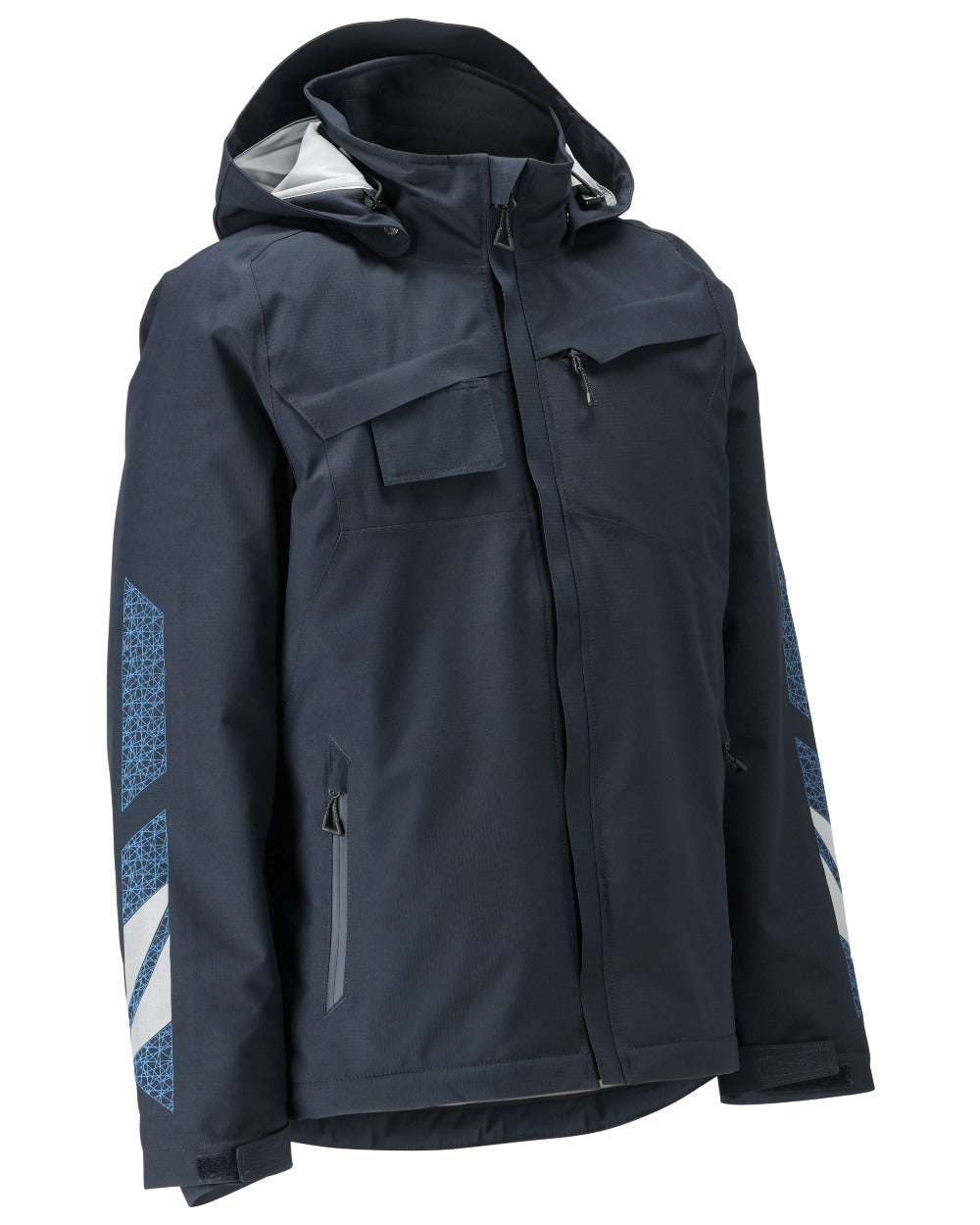 Dark Navy Coloured Mascot Workwear Mens Accelerate Breathable Winter Jacket on white background 