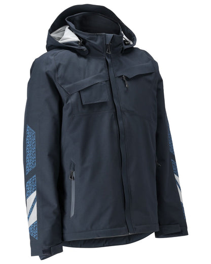 Dark Navy Coloured Mascot Workwear Mens Accelerate Breathable Winter Jacket on white background 