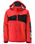 Traffic Red Black Coloured Mascot Workwear Mens Accelerate Breathable Winter Jacket on white background 