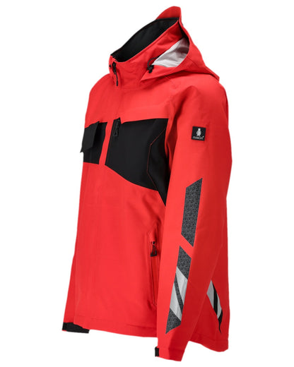 Traffic Red Black Coloured Mascot Workwear Mens Accelerate Breathable Winter Jacket on white background 