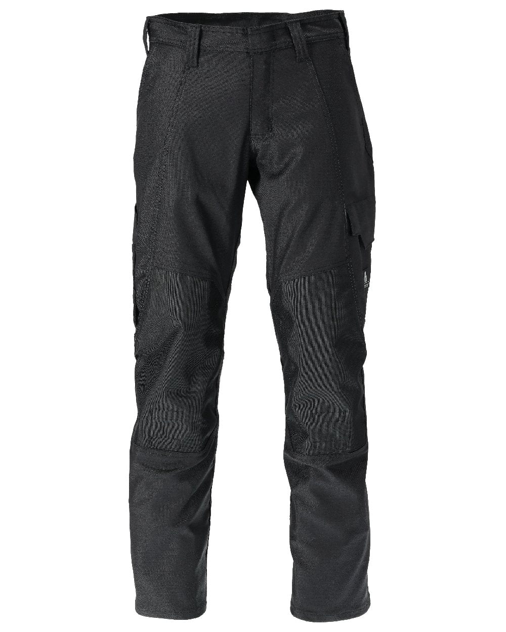 Black Coloured Mascot Workwear Mens Accelerate Cotton Trousers With Kneepad Pockets on white background 
