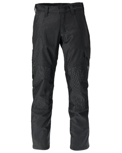 Black Coloured Mascot Workwear Mens Accelerate Cotton Trousers With Kneepad Pockets on white background 