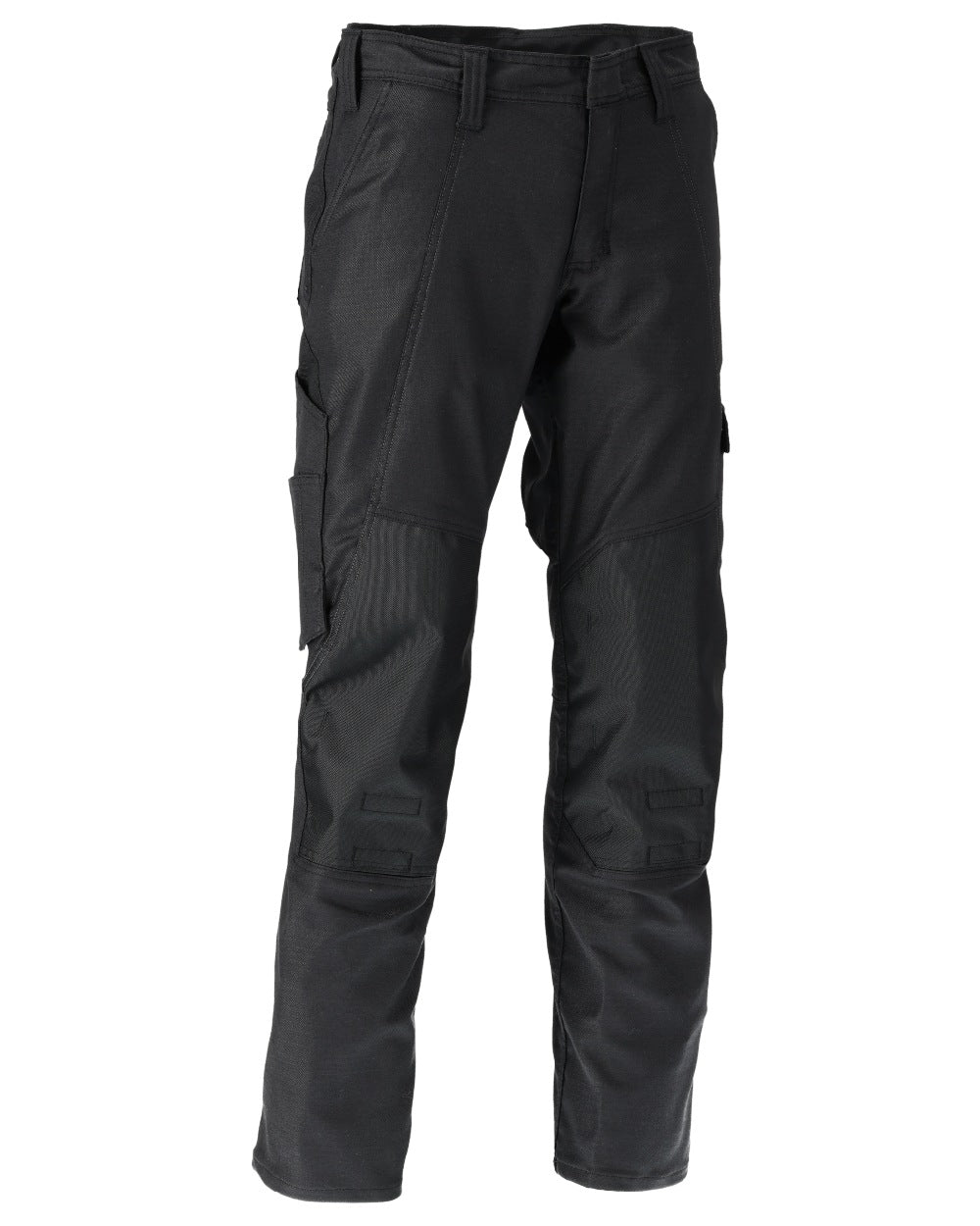 Black Coloured Mascot Workwear Mens Accelerate Cotton Trousers With Kneepad Pockets on white background 