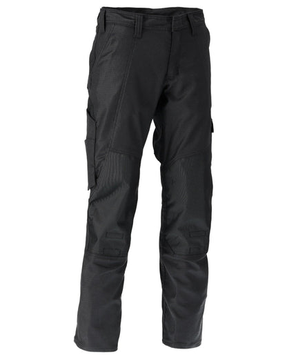 Black Coloured Mascot Workwear Mens Accelerate Cotton Trousers With Kneepad Pockets on white background 
