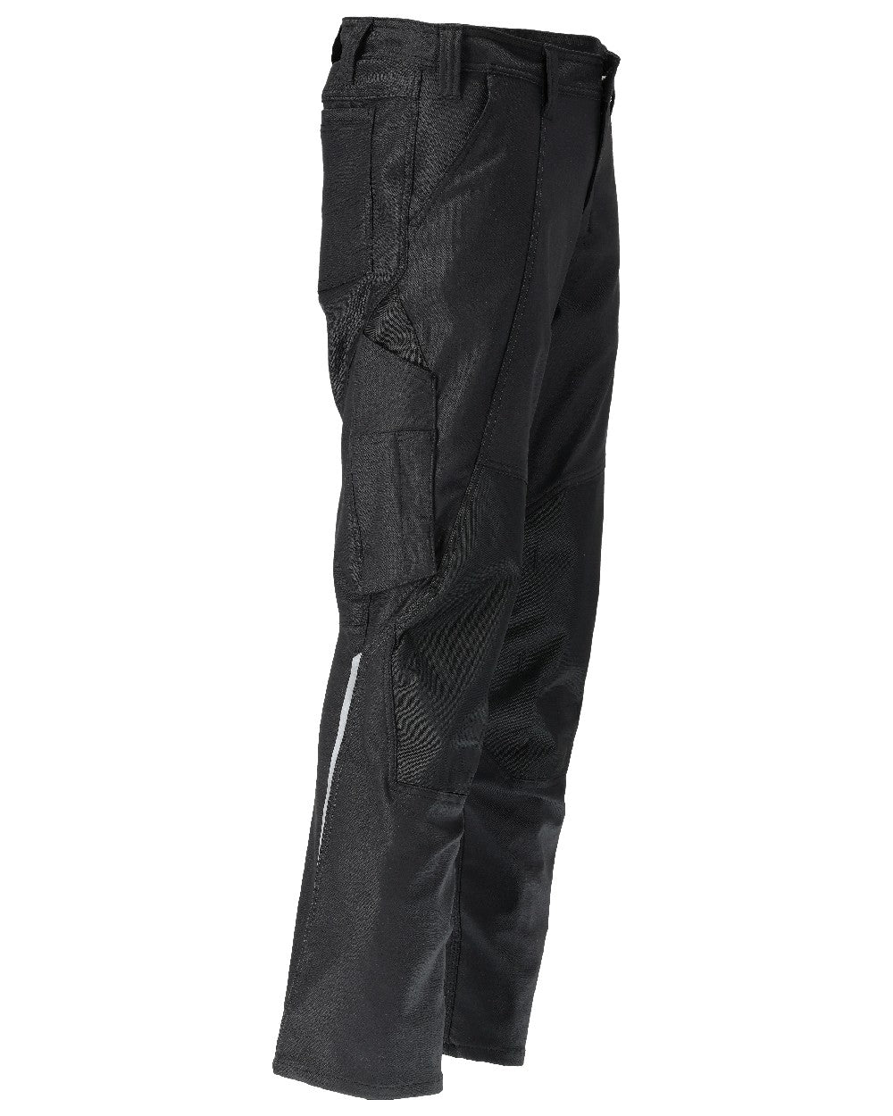 Black Coloured Mascot Workwear Mens Accelerate Cotton Trousers With Kneepad Pockets on white background 