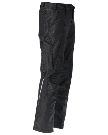 Black Coloured Mascot Workwear Mens Accelerate Cotton Trousers With Kneepad Pockets on white background 