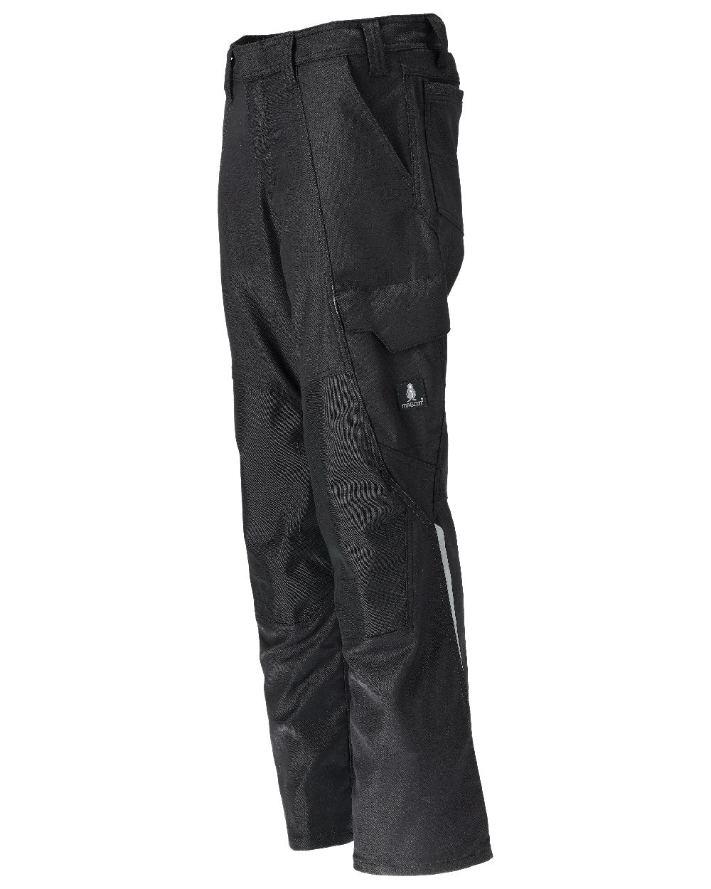 Black Coloured Mascot Workwear Mens Accelerate Cotton Trousers With Kneepad Pockets on white background 