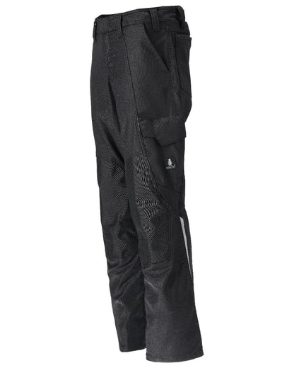 Black Coloured Mascot Workwear Mens Accelerate Cotton Trousers With Kneepad Pockets on white background 