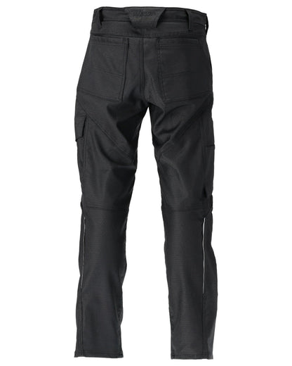 Black Coloured Mascot Workwear Mens Accelerate Cotton Trousers With Kneepad Pockets on white background 