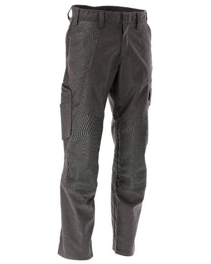 Dark Anthracite Coloured Mascot Workwear Mens Accelerate Cotton Trousers With Kneepad Pockets on white background 