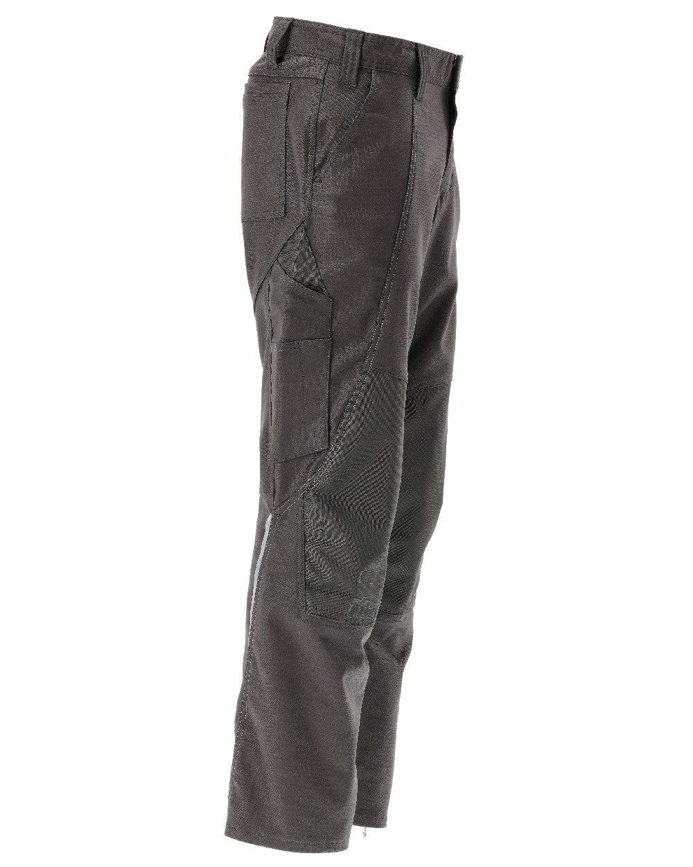Dark Anthracite Coloured Mascot Workwear Mens Accelerate Cotton Trousers With Kneepad Pockets on white background 