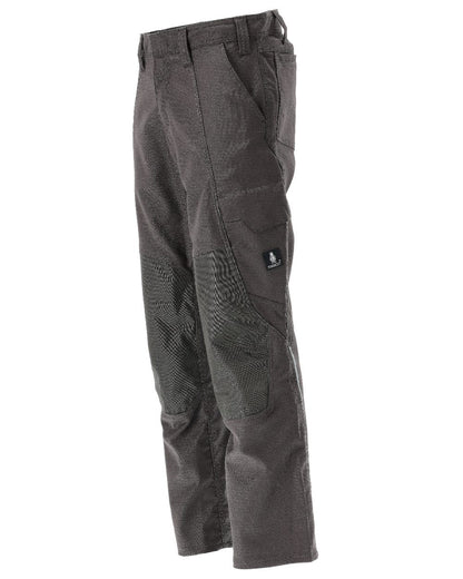 Dark Anthracite Coloured Mascot Workwear Mens Accelerate Cotton Trousers With Kneepad Pockets on white background 