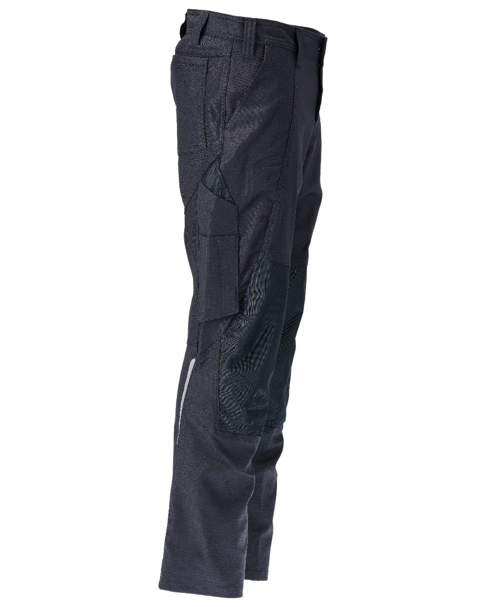 Dark Navy Coloured Mascot Workwear Mens Accelerate Cotton Trousers With Kneepad Pockets on white background 