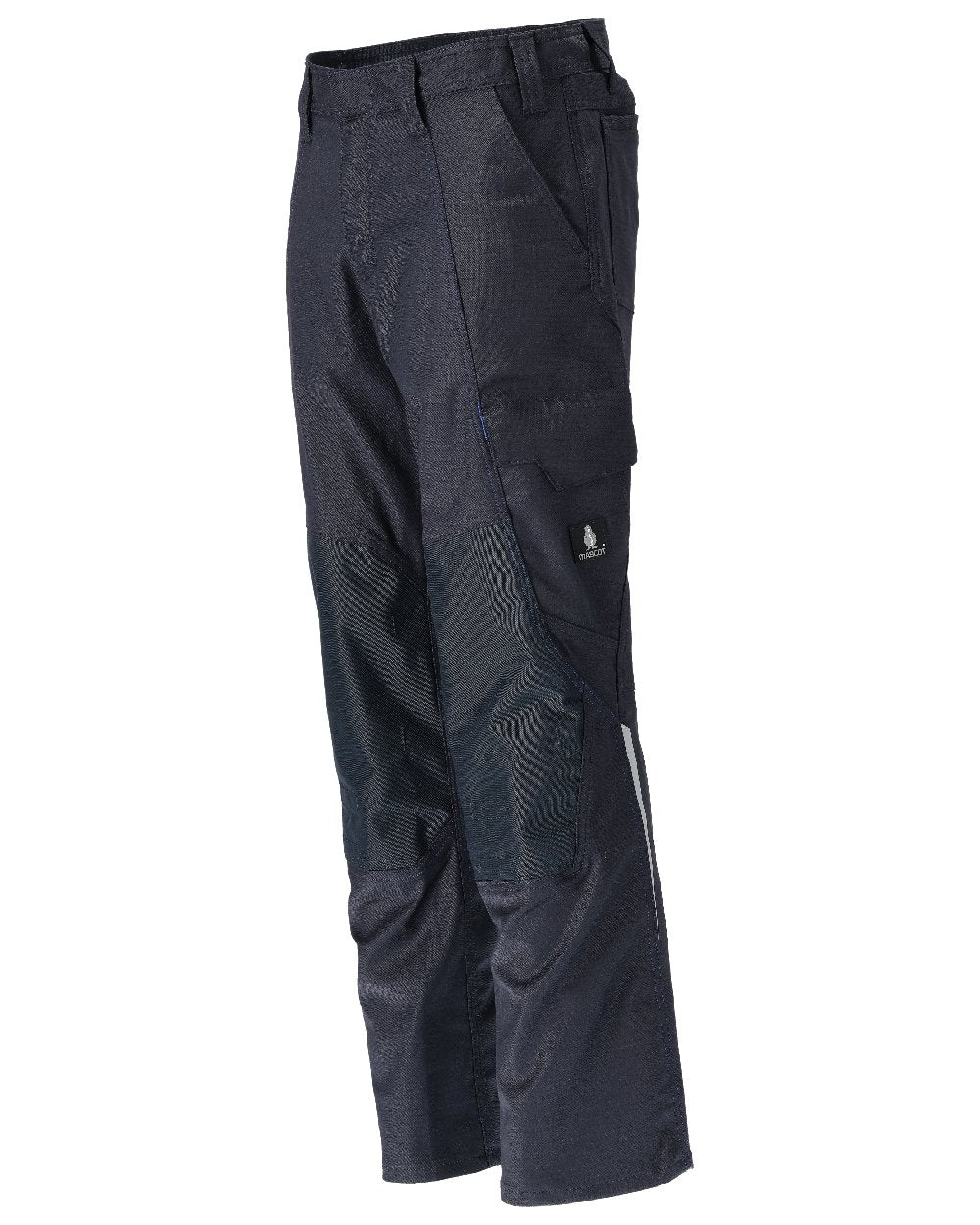 Dark Navy Coloured Mascot Workwear Mens Accelerate Cotton Trousers With Kneepad Pockets on white background 