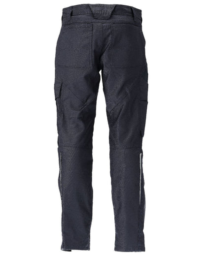 Dark Navy Coloured Mascot Workwear Mens Accelerate Cotton Trousers With Kneepad Pockets on white background 