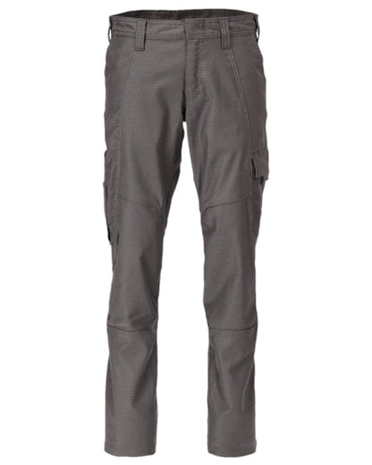 Dark Anthracite Coloured Mascot Workwear Mens Accelerate Cotton Trousers With Thigh Pockets on white background 