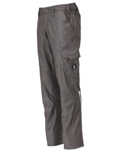 Dark Anthracite Coloured Mascot Workwear Mens Accelerate Cotton Trousers With Thigh Pockets on white background 