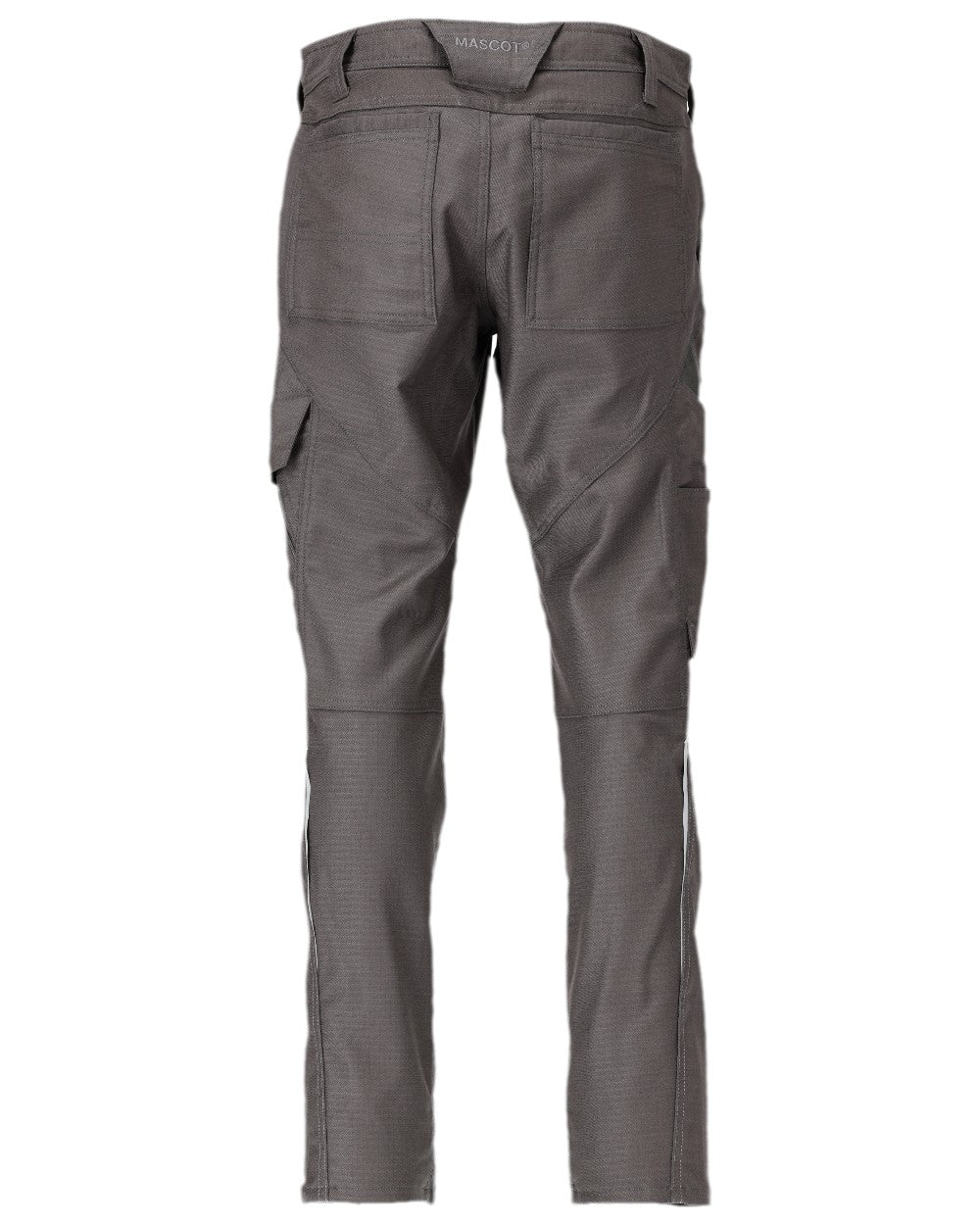 Dark Anthracite Coloured Mascot Workwear Mens Accelerate Cotton Trousers With Thigh Pockets on white background 