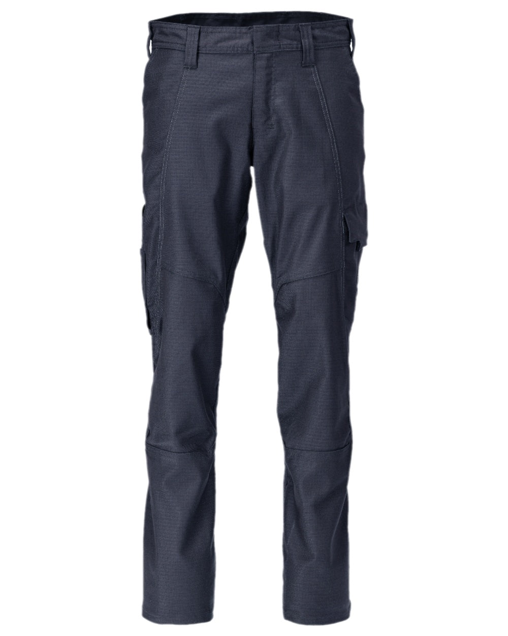 Dark Navy Coloured Mascot Workwear Mens Accelerate Cotton Trousers With Thigh Pockets on white background 