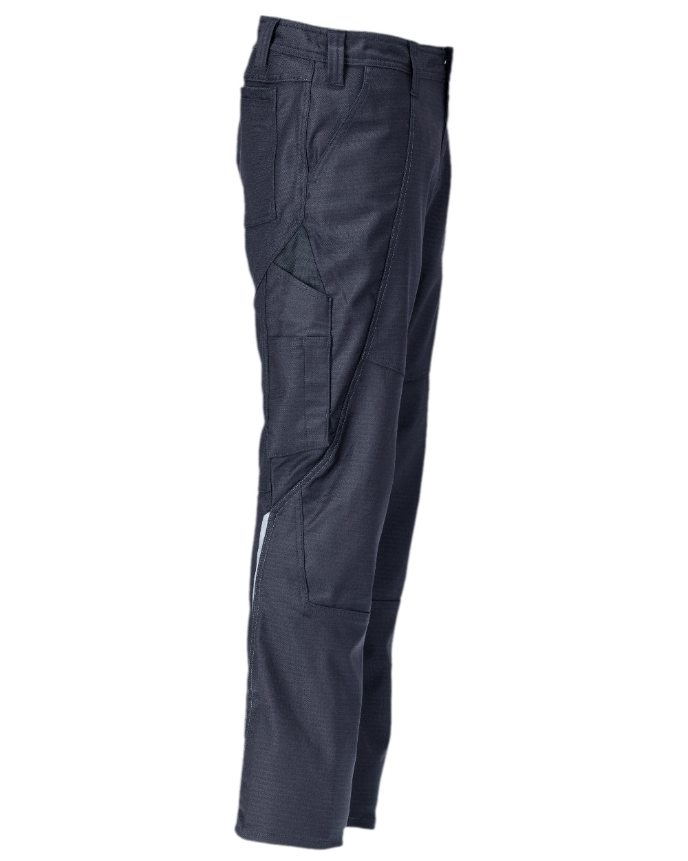 Dark Navy Coloured Mascot Workwear Mens Accelerate Cotton Trousers With Thigh Pockets on white background 