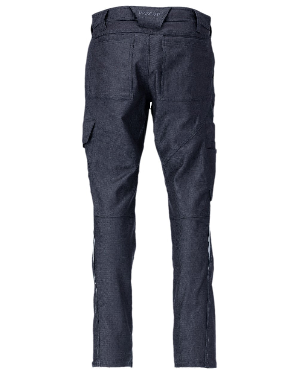 Dark Navy Coloured Mascot Workwear Mens Accelerate Cotton Trousers With Thigh Pockets on white background 