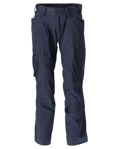 Dark Navy Coloured Mascot Workwear Mens Accelerate Extra Lightweight Trousers on white background 