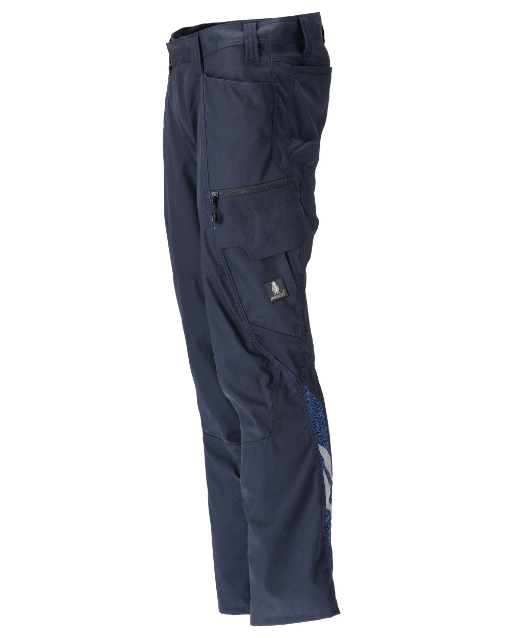 Dark Navy Coloured Mascot Workwear Mens Accelerate Extra Lightweight Trousers on white background 
