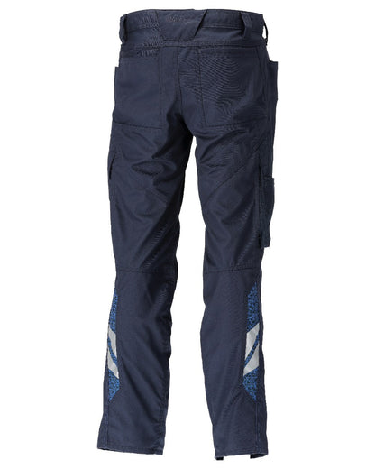 Dark Navy Coloured Mascot Workwear Mens Accelerate Extra Lightweight Trousers on white background 