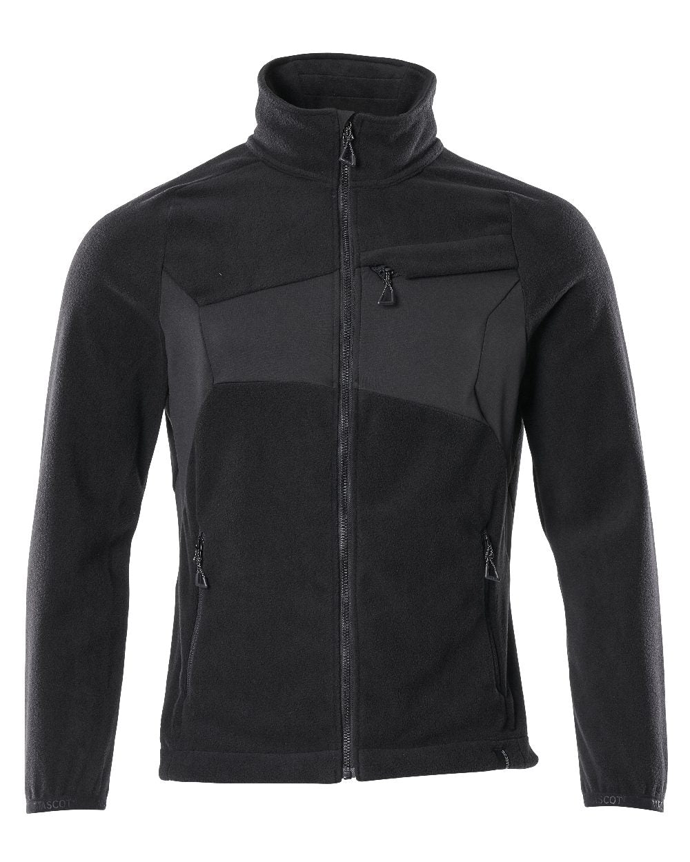 Black Coloured Mascot Workwear Mens Accelerate Fleece Jacket on white background 