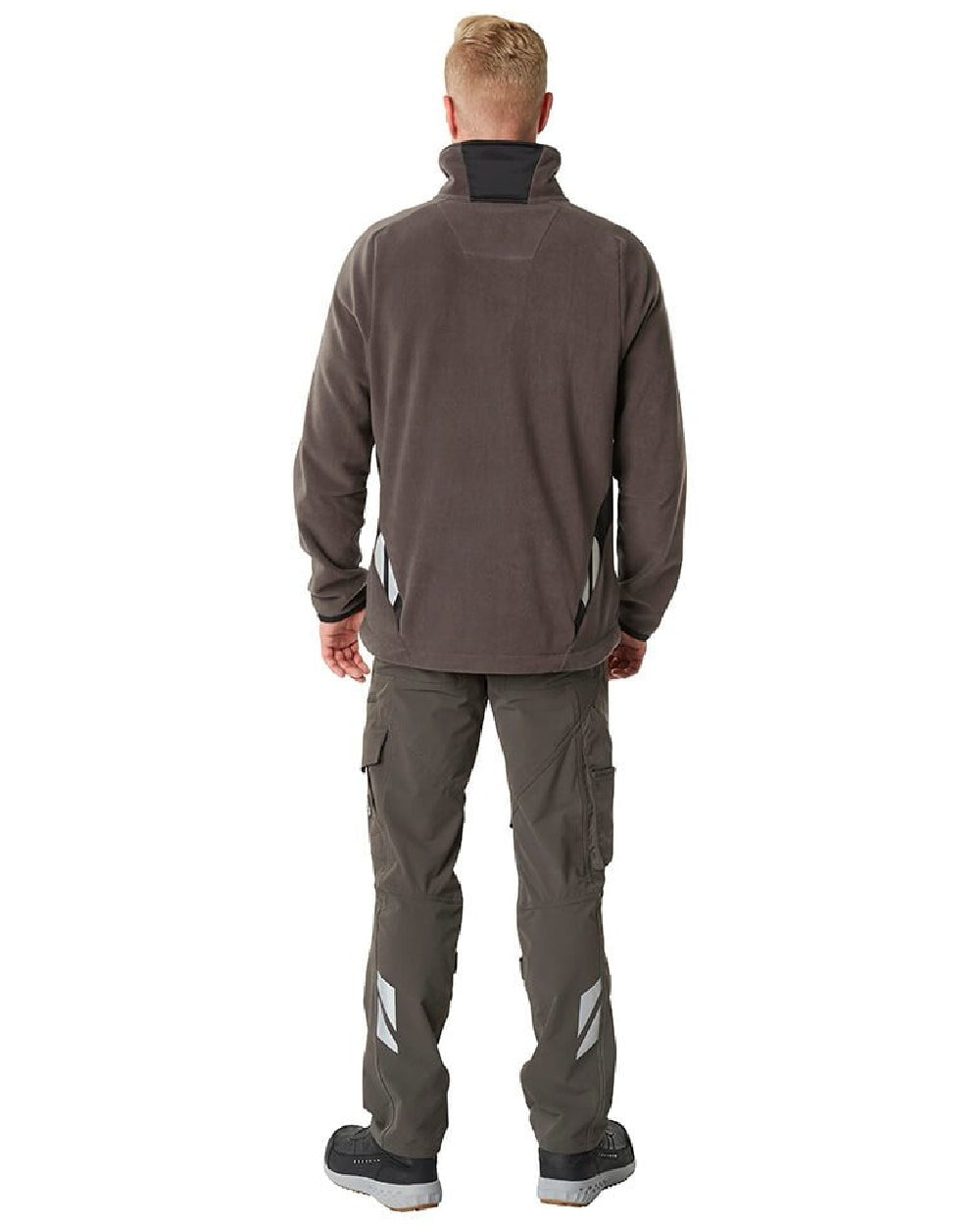 Dark Anthracite Black Coloured Mascot Workwear Mens Accelerate Fleece Jacket on white background 