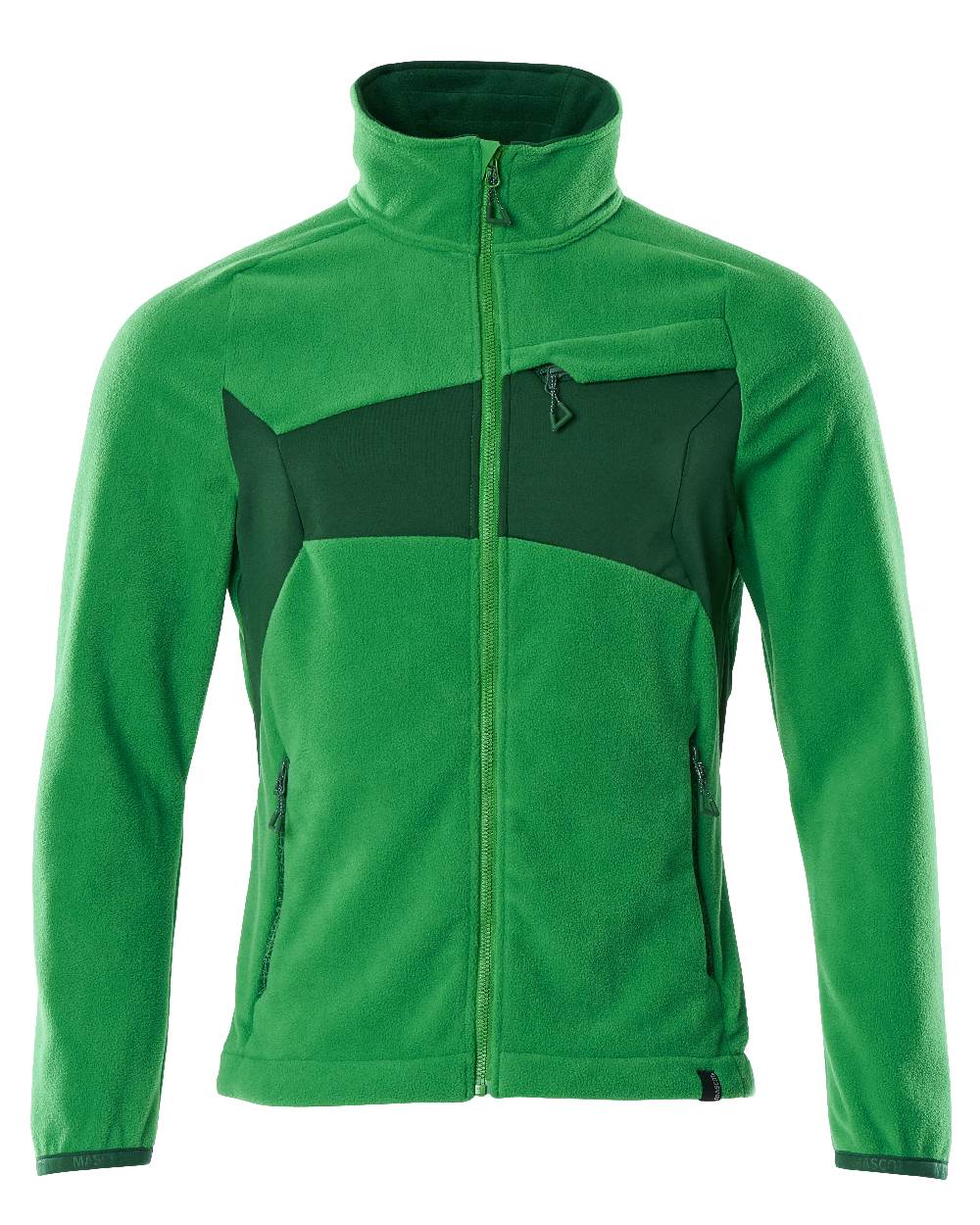 Grass Green Coloured Mascot Workwear Mens Accelerate Fleece Jacket on white background 