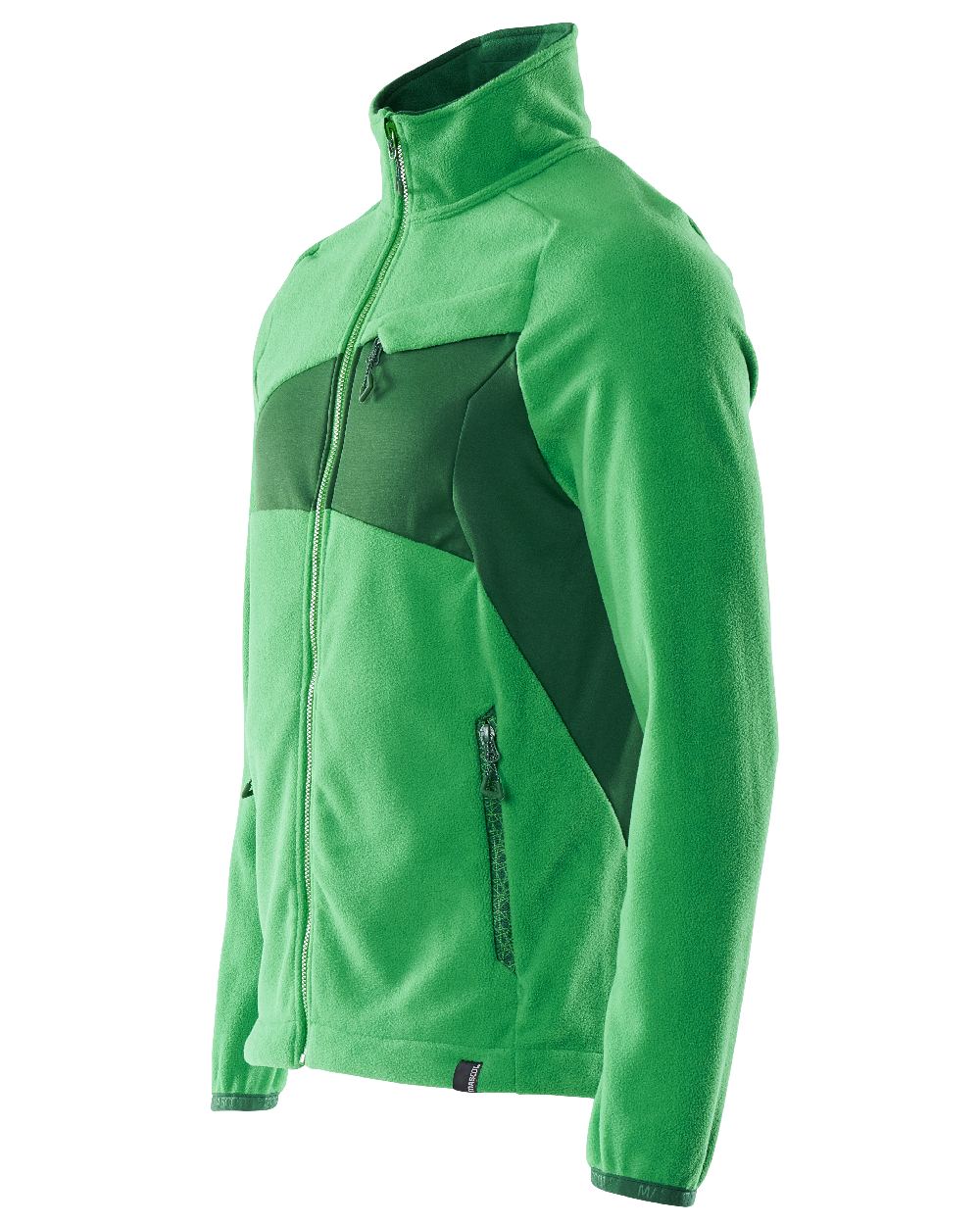 Grass Green Coloured Mascot Workwear Mens Accelerate Fleece Jacket on white background 