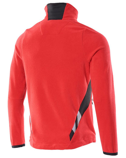 Traffic Red Black Coloured Mascot Workwear Mens Accelerate Fleece Jacket on white background 