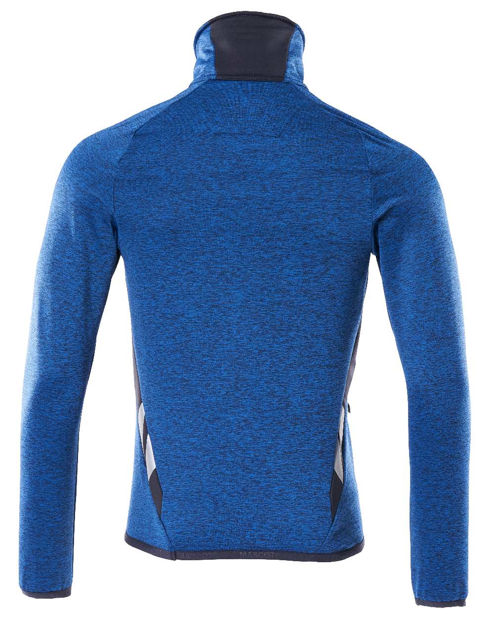 Azure Blue Dark Navy Coloured Mascot Workwear Mens Accelerate Fleece Jumper With Half Zip on white background 