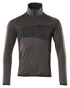 Dark Anthracite Black Coloured Mascot Workwear Mens Accelerate Fleece Jumper With Half Zip on white background 