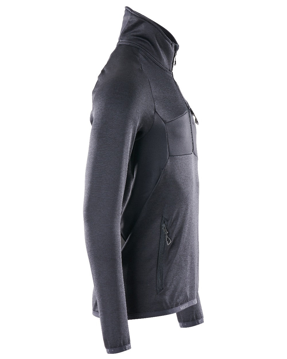 Dark Navy Coloured Mascot Workwear Mens Accelerate Fleece Jumper With Half Zip on white background 