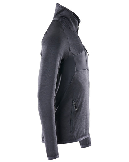 Dark Navy Coloured Mascot Workwear Mens Accelerate Fleece Jumper With Half Zip on white background 