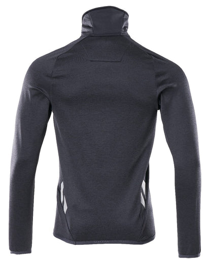 Dark Navy Coloured Mascot Workwear Mens Accelerate Fleece Jumper With Half Zip on white background 