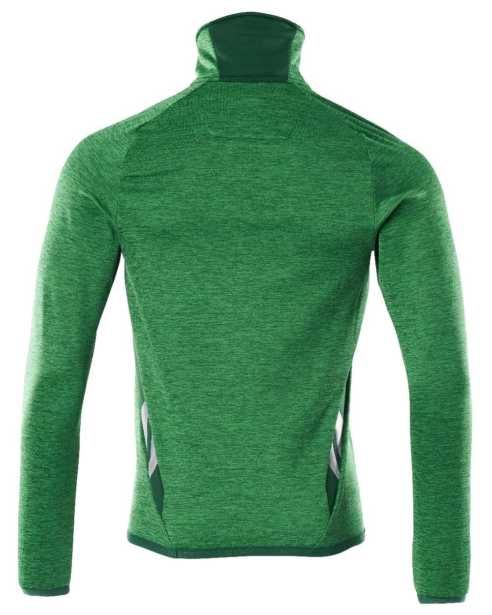 Grass Green Coloured Mascot Workwear Mens Accelerate Fleece Jumper With Half Zip on white background 