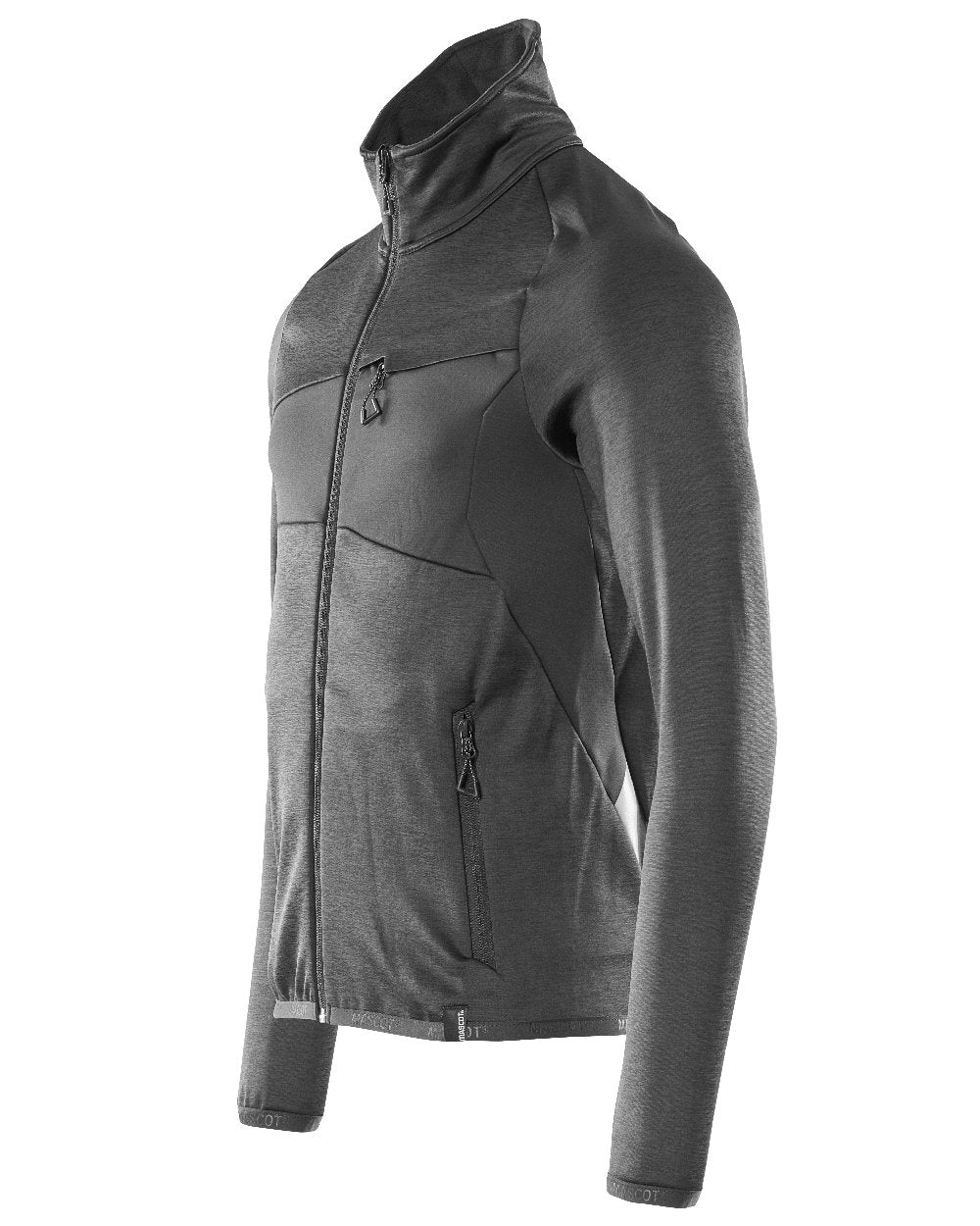 Black Coloured Mascot Workwear Mens Accelerate Fleece Jumper With Zipper on white background 